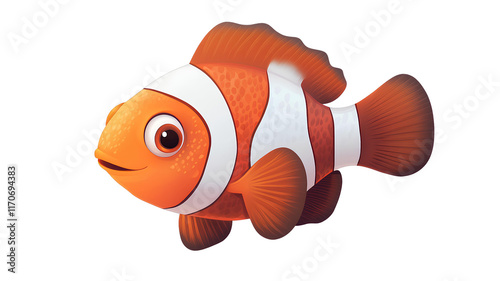 Clown fish isolated on transparent background. cartoon style