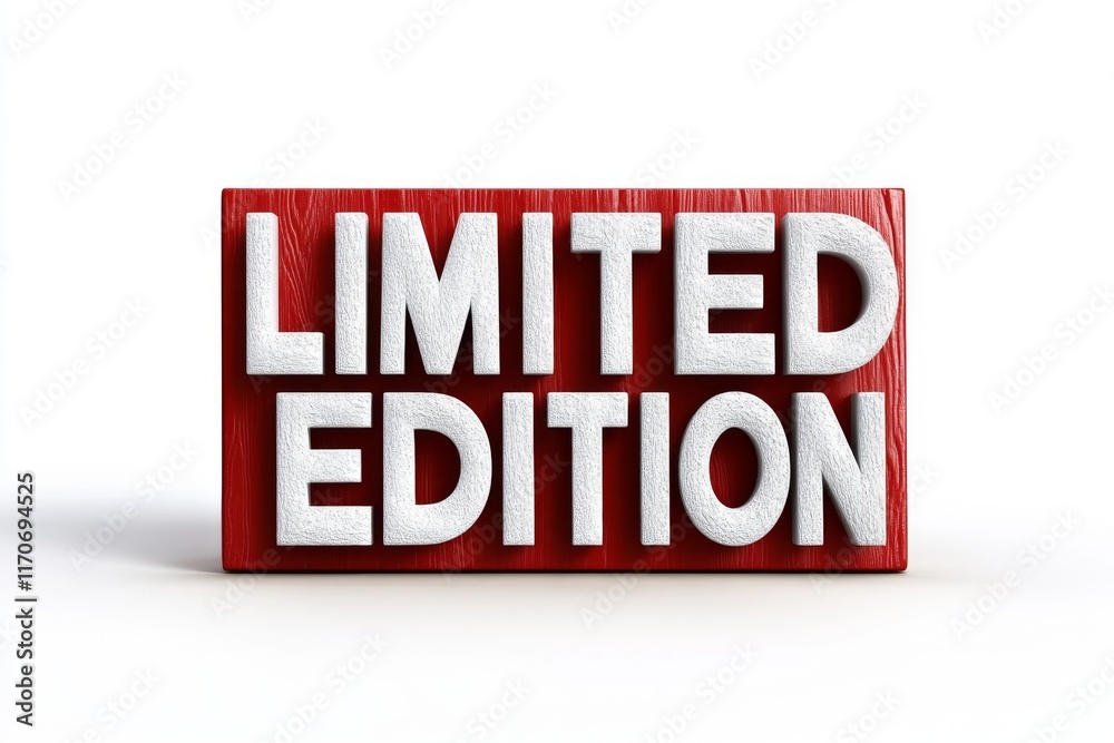 3D Render of Limited Edition Text on Red Block - Exclusive, Special, Unique Branding Concept in Modern Design 3D Render of Limited Edition Text on Red Block - Exclusive, Special, Unique Branding Concept in Modern Design