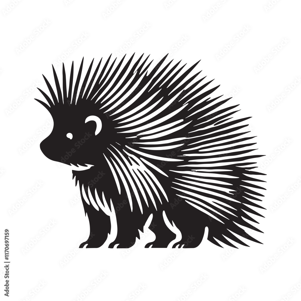 Playful porcupine silhouette for artistic media designs - Porcupine black vector
Playful porcupine silhouette for artistic media designs - Porcupine black vector