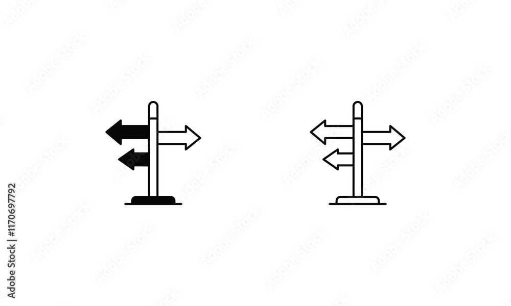 Road Sign icons set vector stock illustration Road Sign icons set vector stock illustration