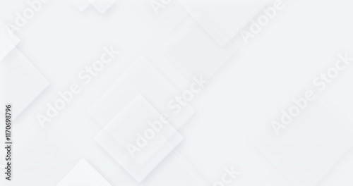 4k Light grey white geometric seamless looped pattern. Animated dynamic. Abstract blank background. Squares diamond rhombus pattern. Blank text place. Business elegant neumorphism. Technology 3d BG