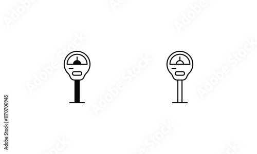 Parking Meter icons set vector stock illustration