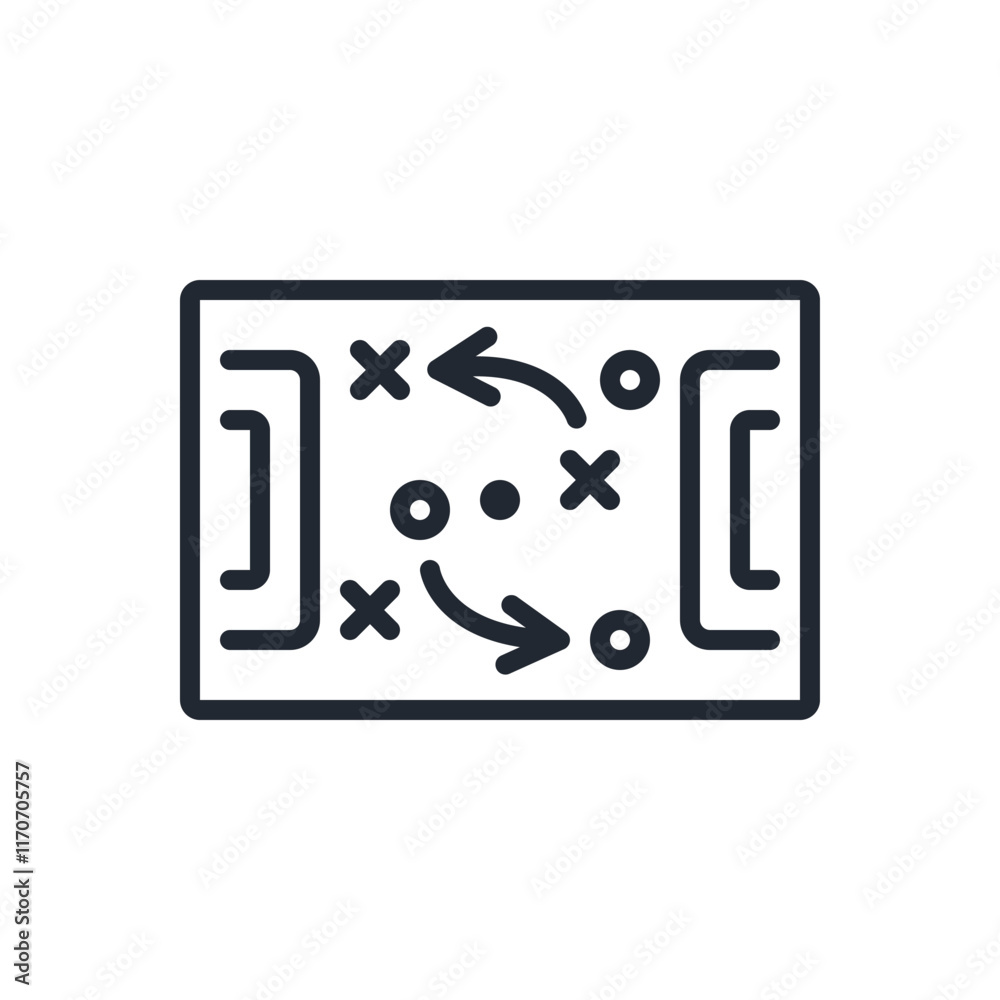 Soccer tactic editable stroke outline icon isolated on white background flat vector illustration. Pixel perfect. 64 x 64. Soccer tactic editable stroke outline icon isolated on white background flat vector illustration. Pixel perfect. 64 x 64.