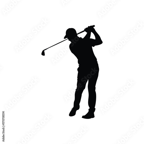 A  man golf player icon golfer vector silhouette