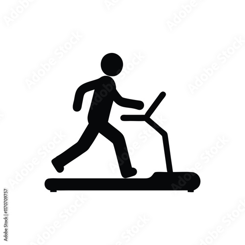 A man on treadmill vector silhouette