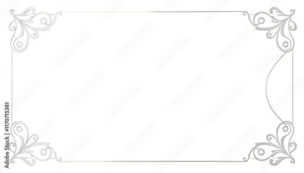 Elegant Silver Frame With Floral Design Accents Elegant Silver Frame With Floral Design Accents
