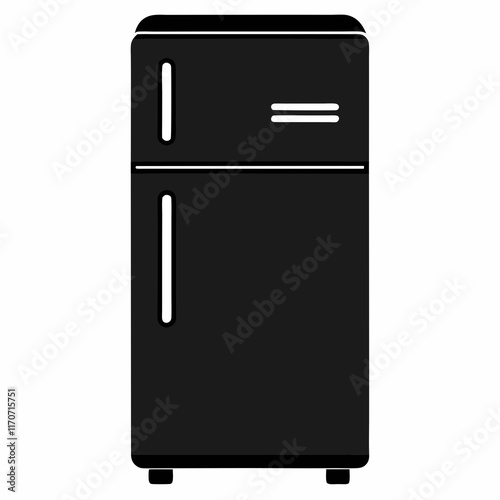 Smart Refrigerator Silhouette Vector Art