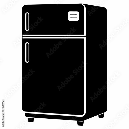 Smart Refrigerator Silhouette Vector Art