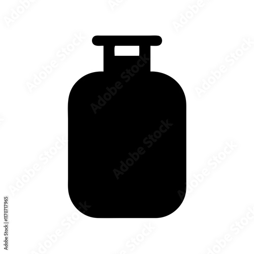 gas bottle black solid icon vector