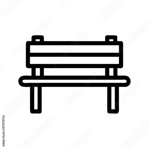 bench black line vector icon