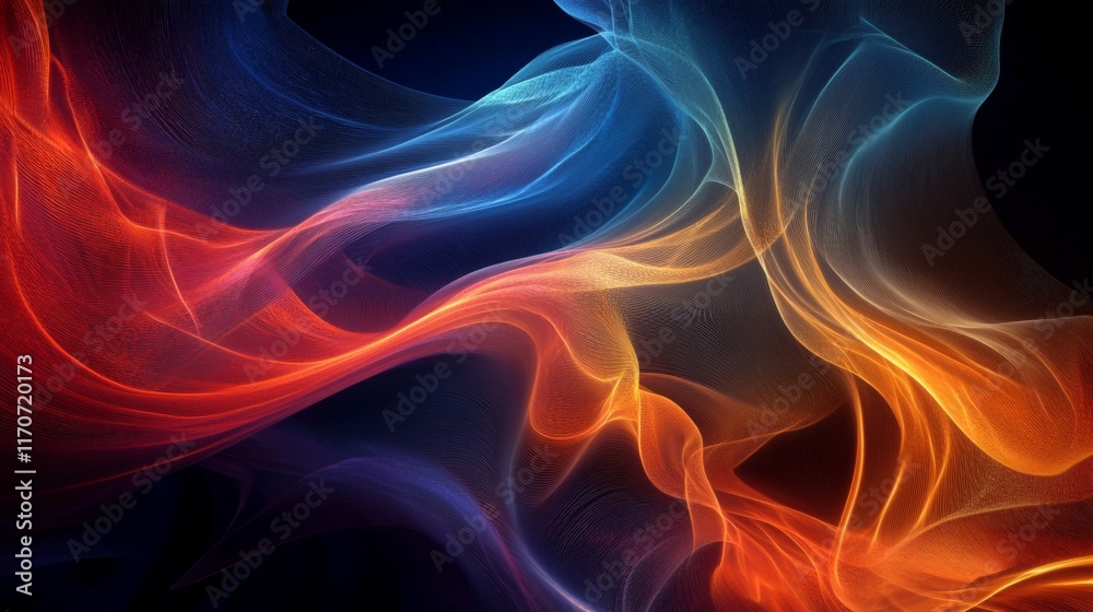 Obraz premium Abstract Colorful Flowing Lines Graphic Design