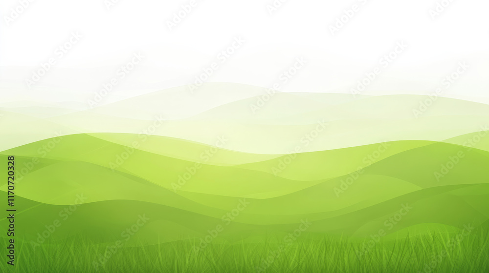 Green abstract landscape with rolling hills Green abstract landscape with rolling hills