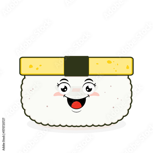 tamago sushi playful face cartoon cute