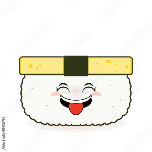 tamago sushi playful face cartoon cute