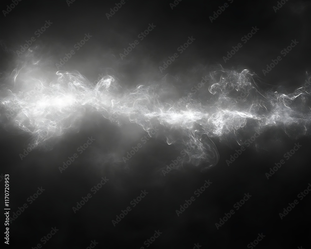 Abstract white smoke wave on black background. Abstract white smoke wave on black background.
