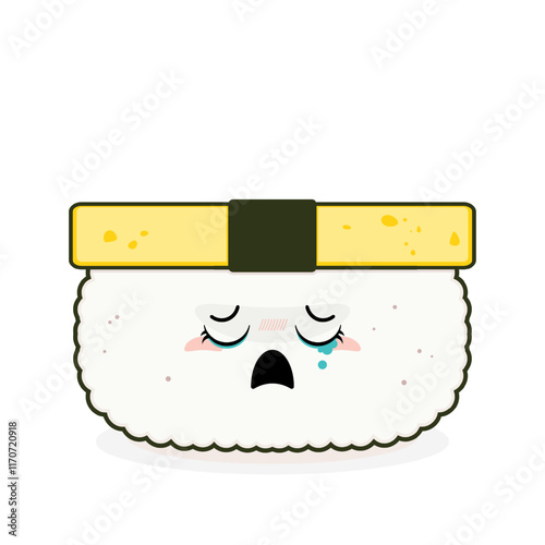 tamago sushi crying face cartoon cute