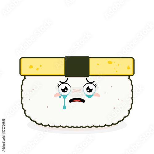 tamago sushi scared face cartoon cute