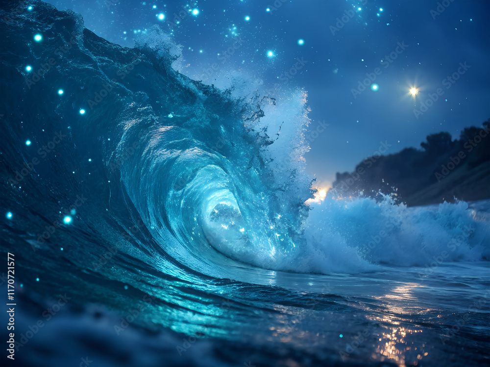 Fototapeta premium water magic with light effects - beautiful background 