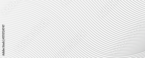 Abstract wave dynamic curve lines on background with flowing particles for banner, template, wallpaper background with wave design.