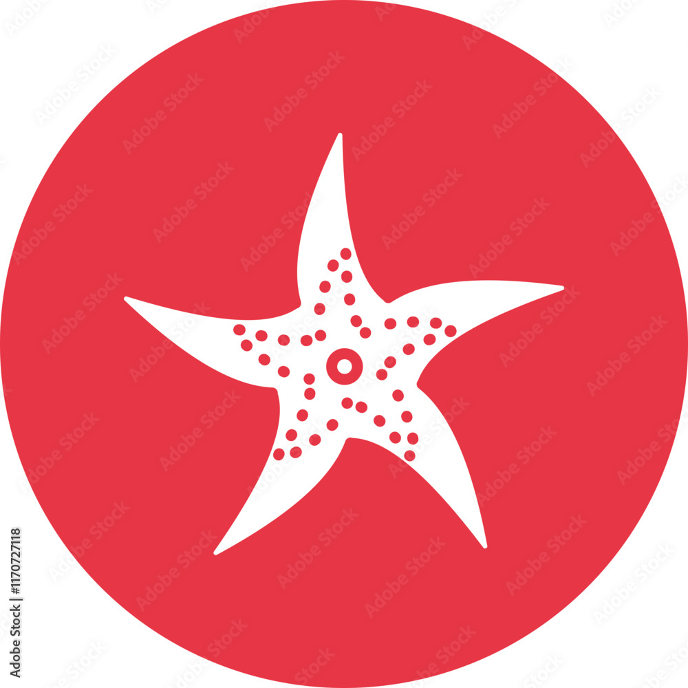 Obraz premium Starfish glyph circle icon
