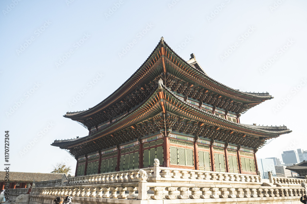Geunjeongjeon Hall of Gyeongbokgung Palace, Throne hall in Seoul, South Korea Geunjeongjeon Hall of Gyeongbokgung Palace, Throne hall in Seoul, South Korea