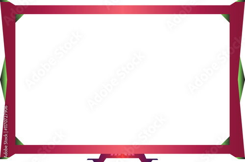 Stylized Twitch Overlay Digital Frame with Neon Accents 