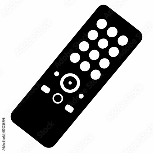 Smart TV Remote Silhouette Vector