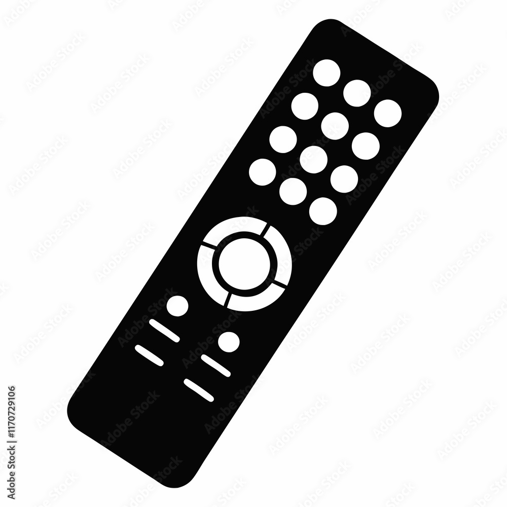 Smart TV Remote Silhouette Vector Smart TV Remote Silhouette Vector