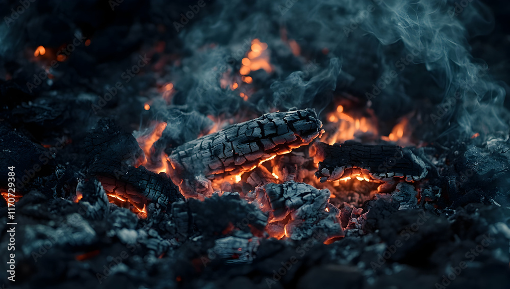 Close-up of glowing embers and charcoal in an outdoor grill, creating dynamic lighting effects and emphasizing the warmth and intensity associated with grilling. Close-up of glowing embers and charcoal in an outdoor grill, creating dynamic lighting effects and emphasizing the warmth and intensity associated with grilling.