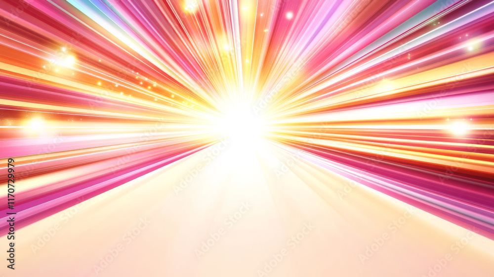 Vibrant burst of colorful light rays and sparkles Vibrant burst of colorful light rays and sparkles