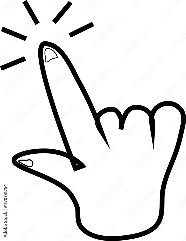 Obraz premium Click Here Icon Vector Art, Icons