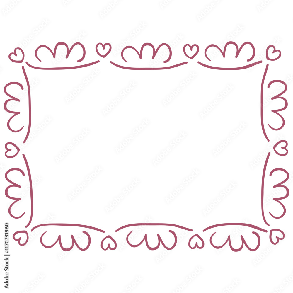 Whimsical Hand-Drawn Frame. Line Art Illustration. Whimsical Hand-Drawn Frame. Line Art Illustration.