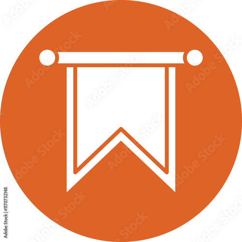 Feudal Banner glyph circle icon