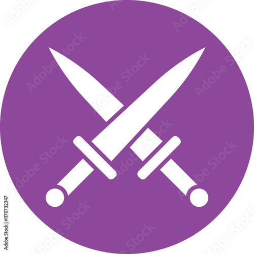 Crossed Swords glyph circle icon