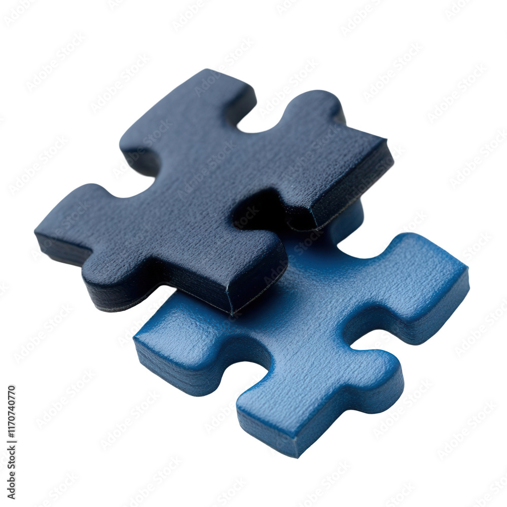 Fototapeta premium Puzzle pieces interlocking transparent background close-up artistic environment