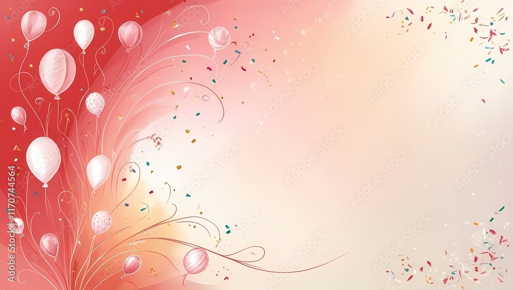 Dreamy celebration card with soft red hues and gradient peach background
Dreamy celebration card with soft red hues and gradient peach background