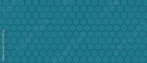 Abstract teal geometric pattern.  Stylish hexagonal grid background with repeating Y-shaped elements. Ideal for website banners, textile prints, and modern design projects. Clean, minimalist aesthetic