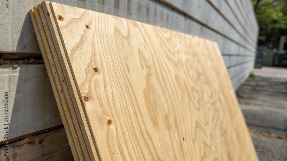A closeup image featuring the grain patterns of a single plywood panel mounted vertically with detailed textures visible where the light catches the contours and highlights small A closeup image featuring the grain patterns of a single plywood panel mounted vertically with detailed textures visible where the light catches the contours and highlights small