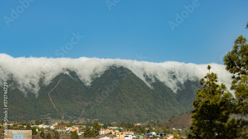 Sea of clouds over the mountains of El Paso, La Palma