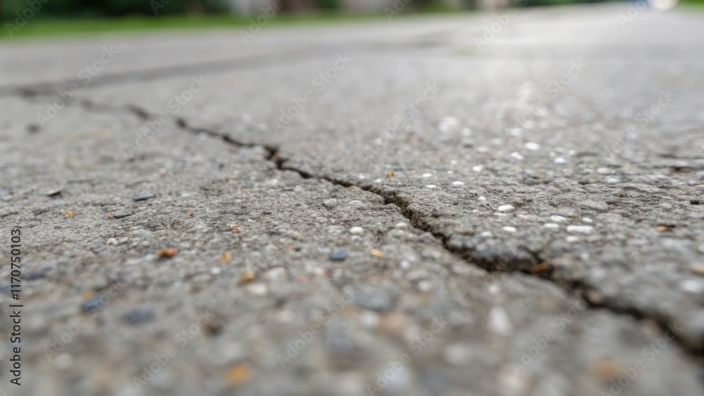 A macro closeup of small hairline cracks in the concrete reflecting the curing process. The surface glistens slightly from recent moisture and the tiny fissures offer a glimpse A macro closeup of small hairline cracks in the concrete reflecting the curing process. The surface glistens slightly from recent moisture and the tiny fissures offer a glimpse
