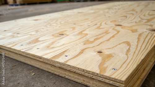 A textured closeup of a single plywood sheet highlighting its unique wood grain patterns and minor imperfections that tell a story of craftsmanship. The surface is slightly rough