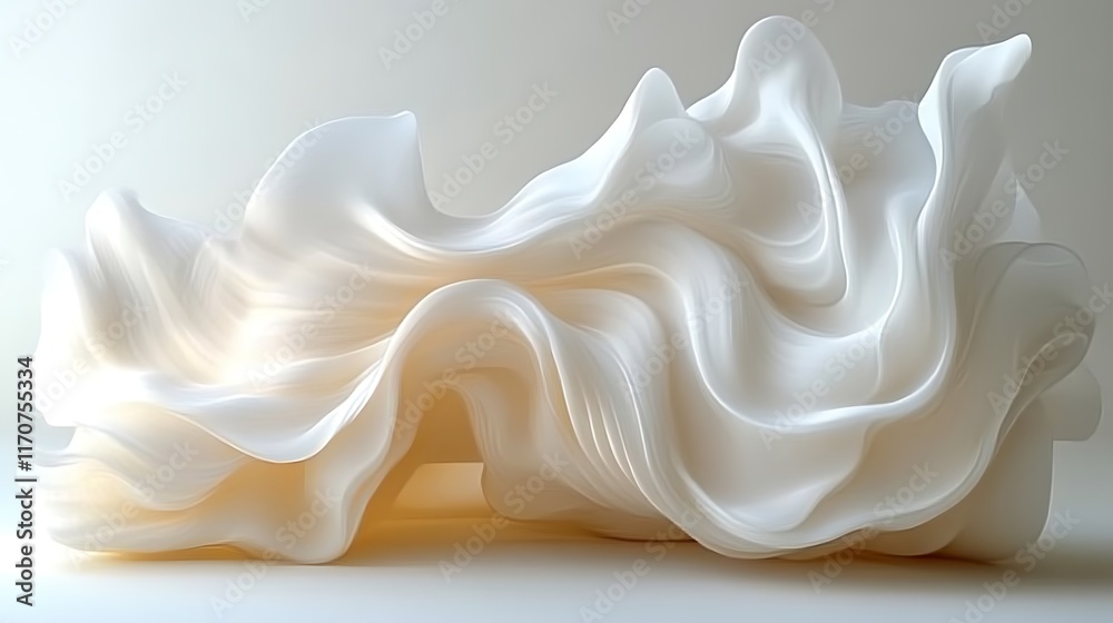 Abstract white flowing form. Abstract white flowing form.