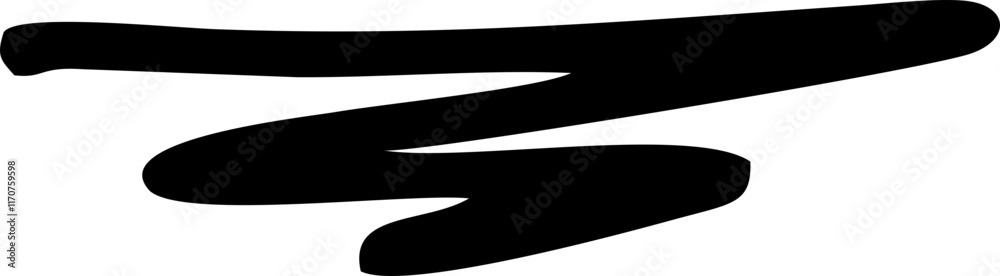 Hand drawn scribble underline made with a brush stroke