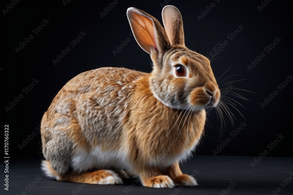 Fototapeta premium there is a rabbit that is sitting on a black surface