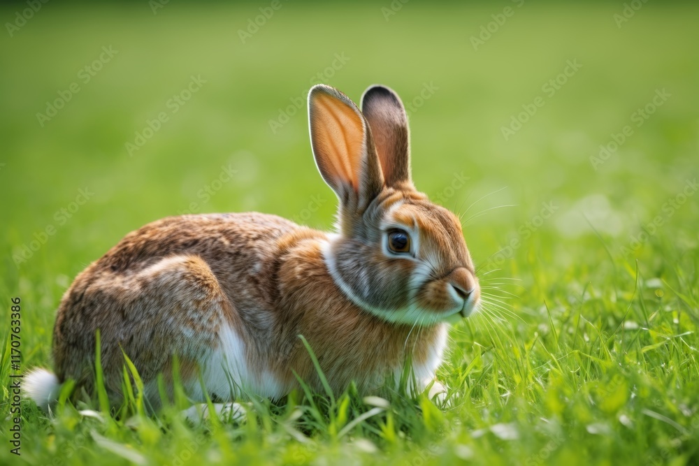 there is a rabbit that is sitting in the grass there is a rabbit that is sitting in the grass