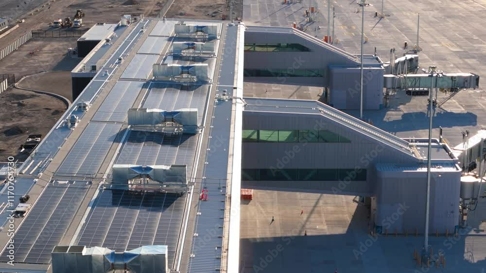 Aerial drone reverse flyover of the construction site of the new Western Sydney Airport at Badgerys Creek, NSW Australia in January 2025 Aerial drone reverse flyover of the construction site of the new Western Sydney Airport at Badgerys Creek, NSW Australia in January 2025