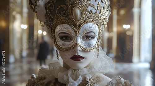 Baroque Royal Elegance in an Venetian Rococo Masquerade Moment photo