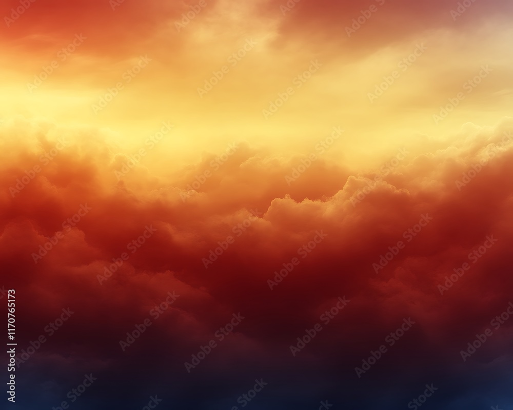 Obraz premium Dramatic sunset cloudscape with fiery hues.