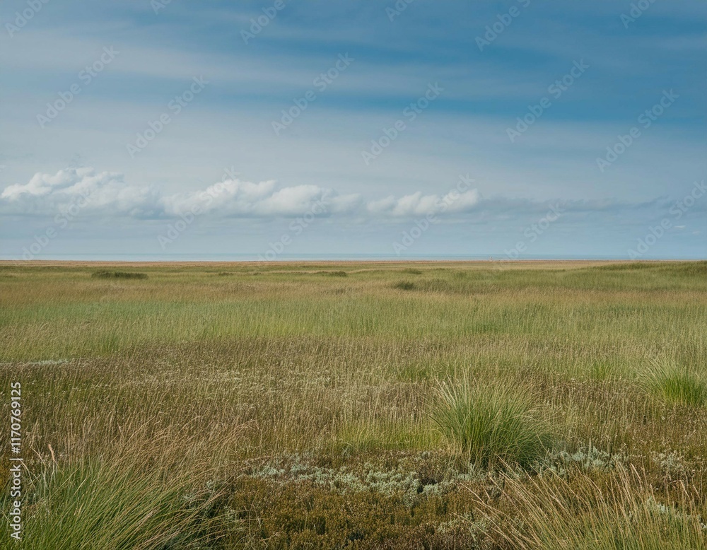 Obraz premium Wide and expansive spaces featuring elements like a wide horizon, open field, and panoramic view representing vastness, freedom, and open spaces.