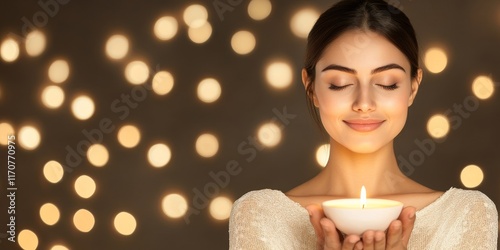 Peaceful Moments: Woman hol...